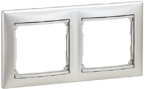 Рамка горизонтальная Legrand Valena 2-м. алюминий картинка